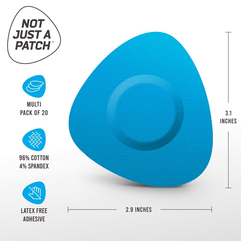 Not Just A Patch Freestyle Libre 2 Sensor Covers (20 Pack) Lingo CGM Patches for Freestyle Libre 2 - Water Resistant & Durable for 10-14 Days - Blue - Image 5
